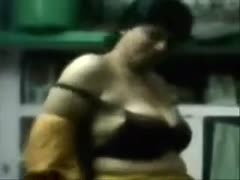 Chubby Indian skank undresses and fingers her cum-hole indoors